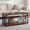 Coffee Table 2-Tier Center Table with Storage Shelf