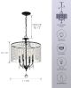 4 - Light Dimmable Crystal Chandelier