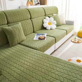 Elastic sofa cover, all inclusive, universal cover, lazy sofa cover, anti cat scratch sofa cover, seasonal universal seat cushion (Color: Wheat Leaves Grass Green, size: L+)