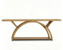 2-Tier Console Table 70.9 Inch Entryway Table with Half Moon Frame Living Room Decor Hallway Table Wood TV Stand Living Room Decor