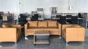 New design yellow durable leather sofa set modern living room furniture sofa