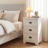 3-Drawer End Storage Wood Side Nightstand
