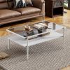 Coffee Table and End tables Set of 3, Tempered Glass Table with MDF layer, Modern Tables for Living Room , Gray Glass