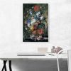 Flowers In a Terracotta Vase On a Marble Ledge
