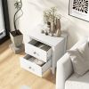 Modern Nightstand with 2 Drawers for Small Spaces