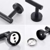 Wall Mounted Towel Rail, 4 Pieces Bathroom Accessories Set, Stainless Steel Toilet Roll Holder and Hooks