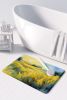 Nebraska Goldenrod in Watercolor Memory Foam Kitchen Mat Machine Washable Anti-Fatigue Mat Cushion Comfort Bath Mat or Kitchen Rug