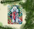 Poodle Christmas Porcelain Ornament Christmas Tree Hanging Decorations for Home Christmas Holiday, Rectangle, Gift, Multicolor