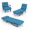 Folding 6 Position Convertible Sleeper Bed Armchair Lounge Couch with Pillow
