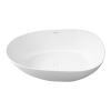 59 in. Solid Surface Freestanding Soaking Bathtub in Matte White