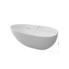 67 in. Solid Surface Freestanding Soaking Bathtub in Matte White