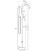 Bathtub Faucet Free Standing Floor Mounted Tub Faucet Tub Filler, Bathroom High Flow Shower Faucets with Handheld Shower