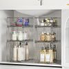 3 Pack Clear Stackable Storage Drawers,Easy to Assemble Bathroom Organizers and Storage with handles,Plastic Drawers for Kitchen Pantry,Cabinet