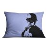 Banksy Rude Policeman Blue Cushion