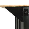 Kitchen Cart with Rubber wood Drop-Leaf Countertop ,Cabinet door internal storage racks