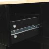 Kitchen Cart with Rubber wood Drop-Leaf Countertop ,Cabinet door internal storage racks