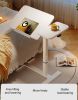 (UPGRADED) Overbed Bedside Desk, Mobile Rolling Laptop Stand Tilting Overbed Table with Wheels