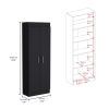 Nepal Pantry Cabinet, Space-Efficient 2-Door Design with Multiple Shelves