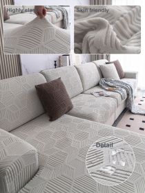 1 Pc Sofa Hat All Season Universal Solid Color Simple Sofa Cover, Anti Cat Scratch and Anti Slip Elastic Sleeve (Color: Light Gray, size: 2-person seat)