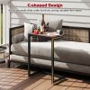 C-shaped Waterproof Outdoor Side End Table with Ceramic Top