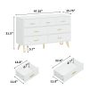 7 Drawer Dresser For Bedroom, Storage Cabinet With Golden Handles, Modern Closet Of Drawers For Living Room
