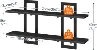 Floating Shelves, 15 Inch Wall Shelf Set of 2, Wall Mounted Storage Shelves 2-Tier, Hanging Bathroom Shelves, for Living Room, Bedroom, Bathroom