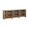 65 in. Wood Black Oak TV Stand with 6 Storage Shelves