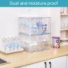 4 Pack Clear Stackable Storage Drawers,9.7" High Plastic Organizers Bins for Skincare, Bathroom Supplies,Ideal for Cabinet,Undersink,Vanity,Kitchen