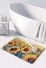Kansas Sunflowers in Watercolor Memory Foam Kitchen Mat Machine Washable Anti-Fatigue Mat Cushion Comfort Bath Mat or Kitchen Rug