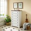 Modern 6 Drawer Dresser, Dressers for Bedroom, Tall Chest of Drawers Closet Organizers & Storage Clothes - Easy Pull Handle