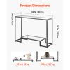 2-Tier Glass Console Table, Modern Rectangle Sofa Side Table with Tempered Glass Top and Iron Legs