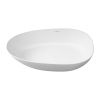 67 in. Solid Surface Freestanding Soaking Bathtub in Matte White