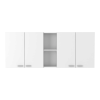 Austin 2 Piece Kitchen Set, Upper Wall Cabinet + Kitchen Island , White /Walnut