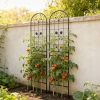 2 Pack Metal Garden Trellis 86.7" x 19.7" Rustproof Trellis for Climbing Plants Outdoor Flower Support Black