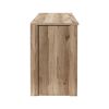 65 in. Wood Black Oak TV Stand with 6 Storage Shelves