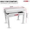 5 Core Adjustable Piano Bench Thick 3.25" Solid Wood Keyboard Stool Heavy Duty Musician Chair