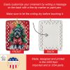 Schnauzer Christmas Porcelain Ornament Christmas Tree Hanging Decorations for Home Christmas Holiday, Rectangle, Gift, Multicolor