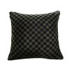 SOGA 30cm Urban Light Luxury Dark Green Checkered Lumbar Throw Pillow