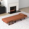 Folding 6 Position Convertible Sleeper Bed Armchair Lounge Couch with Pillow