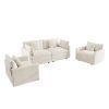 3 Piece Sofa Set with Arm Pillows and Toss Pillows , Sofa Set Include 2- Piece of Arm Chair and One 2-seat Sofa