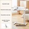 (UPGRADED) Overbed Bedside Desk, Mobile Rolling Laptop Stand Tilting Overbed Table with Wheels