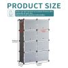 Shoe rack storage cabinet, 8-layer shoe storage cabinet with door, stackable and detachable shoe storage cabinet