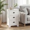 3-Drawer End Storage Wood Side Nightstand