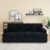 88.58" corduroy 3-seater sofa, spacious and comfortable. Paired with 4 throw pillows in the same color