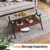 Coffee Table and End tables Set of 3, Tempered Glass Table with MDF layer, Modern Tables for Living Room , Transparent Glass