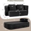 Convertible Sofa Bed with Blanket, Boneless Cloud Couch Queen Scott Fabric for Living Room Bedroom
