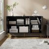 Sideboard Storage Cabinet with Adjustable Shelves, Buffet Cabinet, Elegant Fashionable Storage Cabinet with Golden Handle and Metal Legs