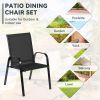 2 Pieces Patio Outdoor Dining Chair with Armrest