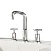 New 8 in Widespread Bathroom Faucet  2 Handles Stainless Steel 3 Hole Bathroom Sink Faucet