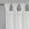 Floral Emb hed Cuff Tab Top Solid Curtain Panel(Only 1 Pc Panel)